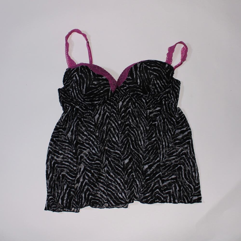 Seductive Wear By Cinema Etoile Zebra Print Semi Sheer Pushup Babydoll